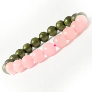 Combined Rose Quartz and Pyrite Bracelet for – Money Magnet, Attract Love, Relationship, Prosperity
